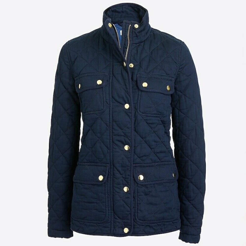 J.Crew Navy Blue Quilted Downtown Field Jacket